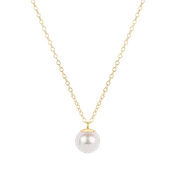 16" Necklace Gold - Classic Pearl 10mm Charm