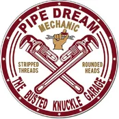 11.75" ROUND PIPE DREAM MECHANIC THE BUSTED KNUCKLE GARAGE METAL SIGN NEW