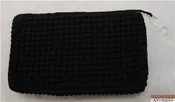 1950s Vintage THICK Black CORDED Purse Clutch with LUCITE Zipper Pull IMMACULATE