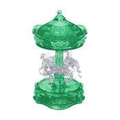 3D Crystal Puzzle - Carousel (Green/White): 83 Pcs
