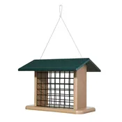 Birds Choice Seed Cake and Suet Block Feeder – Recycled Poly, Taupe & Green