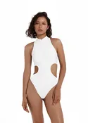 Bodysuit Reflex for Pole Dance – Grippy with Bikini Briefs in Star White