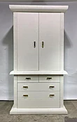 Hand-made Cane White Armoire