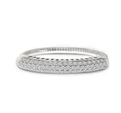 14K White Gold Diamond Pave Stretch Band