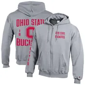 Champion Ohio State Buckeyes Varsity Powerblend Full-Zip Fleece Hoodie