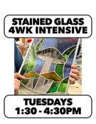 9/1-9/22: Stained Glass (4 wk), Tuesday Afternoons 1:30-4:30pm All Skill.