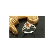 0.65ct Pear Sapphire Ring with Diamonds