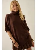Boxy Chocolate Cowl Neck