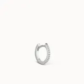 14k Half Diamond Hoop 11mm