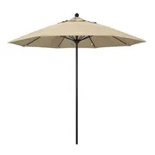 Antique Beige 9' Patio Umbrella Bronze Pole, Sunbrella Canopy