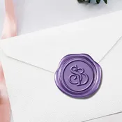 2 Initial Wedding Duogram Adhesive Wax Seals-University #LS245UN