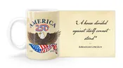 Abraham Lincoln Quote “A house divided against itself cannot stand” with America250™ Logo Mug
