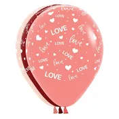 11" Love And Hearts Around Latex Balloons (50ct)
