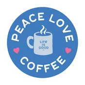 Peace Love Coffee Mug Circle 4" Circle Sticker