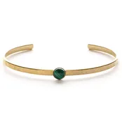 6mm Malachite Hammered Cuff Bracelet