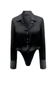 Bodysuit Blouse-Black