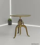 Adjustable Height Round Top Dining TableADJUSTABLE HEIGHT IRON CRACK ROUND TABLE