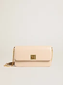 Blassrosafarbene Gioia Bag aus Palmellato-Leder mit goldfarbenen Details
