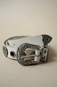 Alaina Ivory & Silver Floral Western Belt