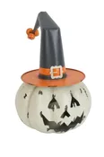 Happy Jack O Lantern with Witch Hat, White