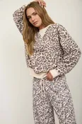 Cream Leopard Boxy Knit Top