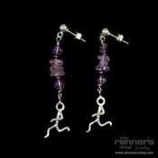 Silver "Hermes" Runner w/ Amethyst Post Earrings