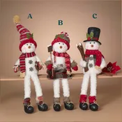 25"H Plush Holiday Snowman Shelf Sitter, 3 Assorted Styles - Sold Seperately