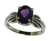 Amethyst Genuine Gemstone set in Sterling Silver Lady's Ring RSS,346