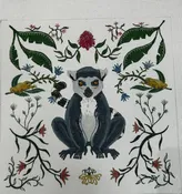 AT116 RING TAILED LEMUR W/ BOTANICALS