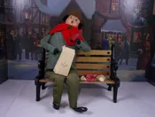 Byers' Choice Man on Bench Feeding Birds, 1997 Retired
