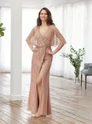 ADRIANNA PAPELL PLATINUM BRIDESMAID DRESSES: ADRIANNA PAPELL 40375