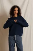 Alexa cotton cashmere pullover sweater - indigo
