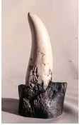 T-rex Tooth Fossil Replica with Base 3.25 inch