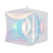 10" (5 Inch Inflated) Airfill Decor Only Pearl Lustrous Iridescent Cube (Like Cubez) Balloon