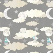 All Our Stars Gray Animals Clouds 82579-919 By Wilmington Prints