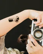 Classic Camera Tattoo Pair