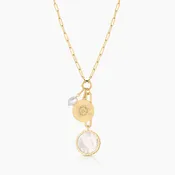 Solario Sundial Mother Of Pearl Necklace