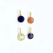 6mm Gemstone Round 14K Gold Set Charm