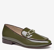Ali Chain Loafer - Olive Patent Leather