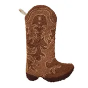 Brown Cowboy Boot Hook Stocking