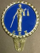 Lex (Law) Car Emblem #00102 (1950's) Front — The Picture Paradise