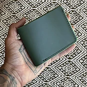 Billfold Wallet in Kelly Green Latigo Leather - American Artisanal Leather Purses and Bags. Woman Owned Small Biz from Mchenry | Chicago IL.
