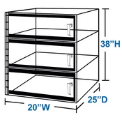 3-Door Waffle Pack Storage Desiccator