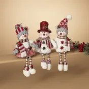 14"H Plush Holiday Snowman Shelf Sitter