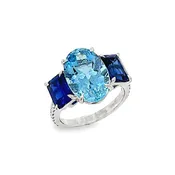 Aquamarine, Sapphire and Diamond Ring