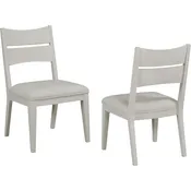 Abaco Dining Chair in Wire-Brushed White Oak & Gray Fabric (Set of 2)