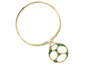 1970s Emerald Torque Pendant Necklace
