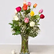 Dozen Mixed Color Roses
