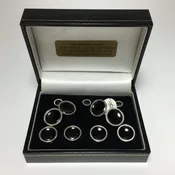 10K Platinum Rims with Onyx Tuxedo Stud Set