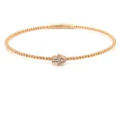 Diamond Hamsa Flexible Bangle Bracelet